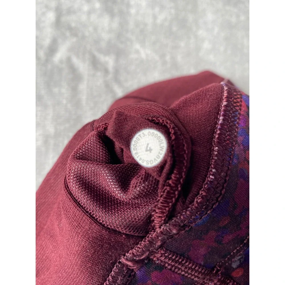 Lululemon Energy Bra Long Line Floral Confetti Ruby Purple Strappy Sports Bra 4